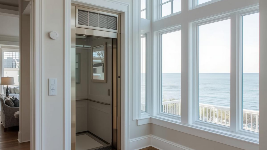 Residential elevator in coastal South Carolina home